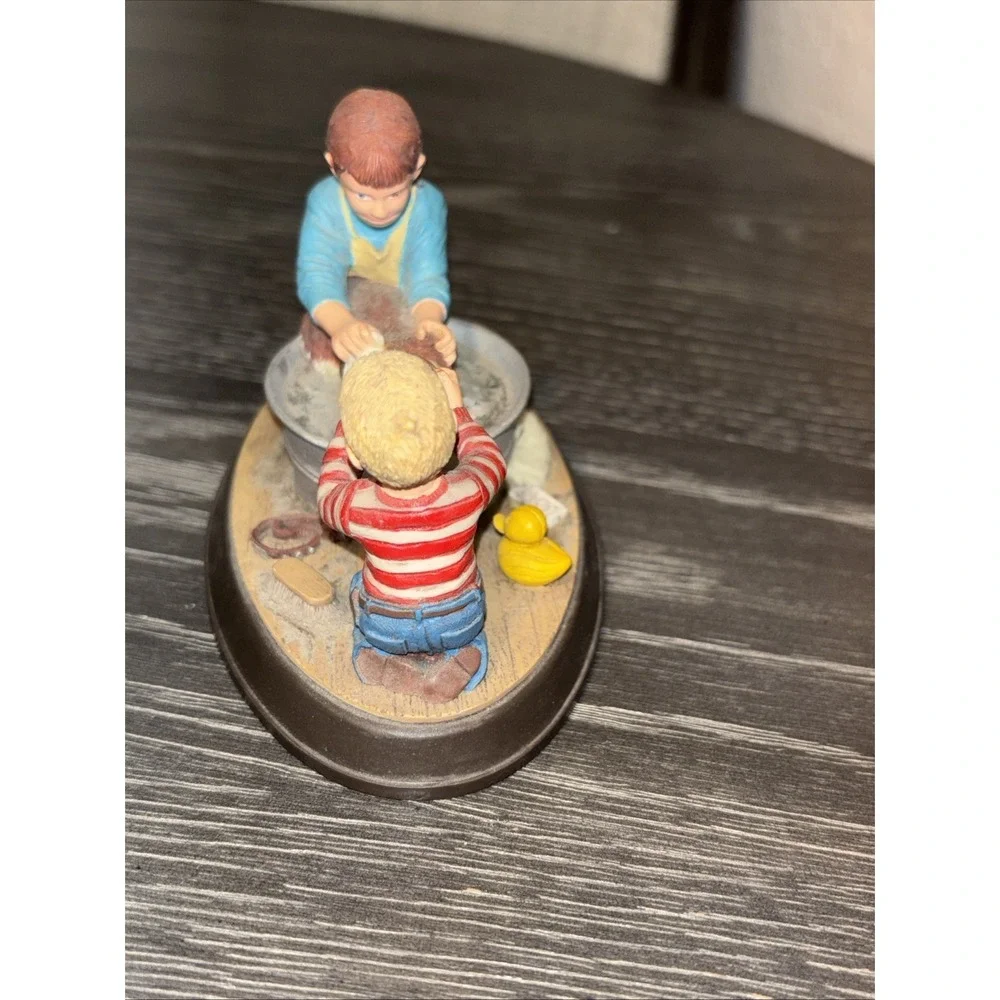 Splish Splash Kids Dog Wash Figurine 1990 Norman Rockwell‎ Age of Wonder